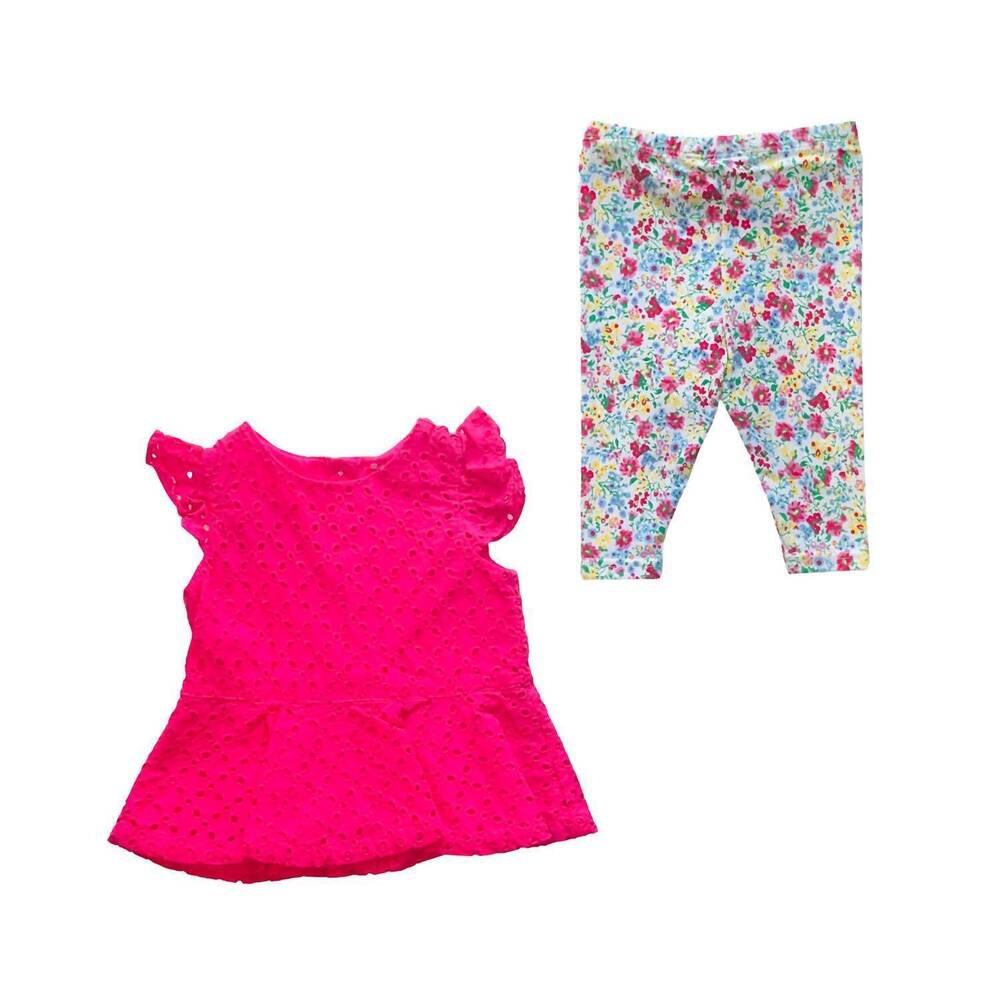 NEW RALPH LAUREN girl's scallop knit legging set in pink